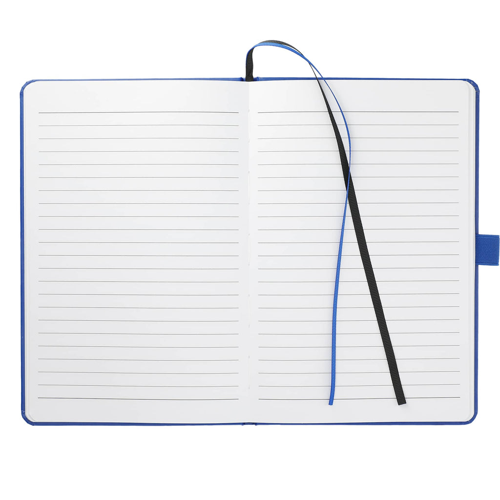 Paper Hardcover Journal with Elastic Closure, 5.5 x 8.5 Inches Full Color - Blue - Front 2