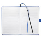 Paper Hardcover Journal with Elastic Closure, 5.5 x 8.5 Inches Full Color - Blue - Front 2