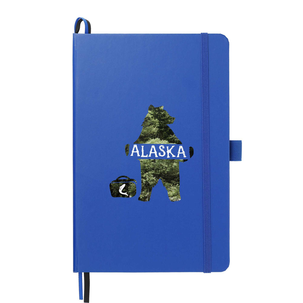 Paper Hardcover Journal with Elastic Closure, 5.5 x 8.5 Inches Full Color - Blue - Front