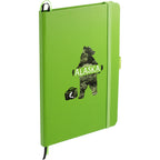 Paper Hardcover Journal with Elastic Closure, 5.5 x 8.5 Inches Full Color - Lime - Right Angle