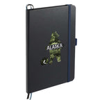 Paper Hardcover Journal with Elastic Closure, 5.5 x 8.5 Inches Full Color - Navy - Right Angle