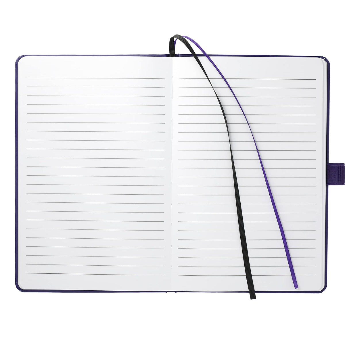 Paper Hardcover Journal with Elastic Closure, 5.5 x 8.5 Inches Full Color - Purple - Front 2