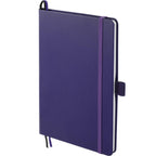 Paper Hardcover Journal with Elastic Closure, 5.5 x 8.5 Inches Full Color - Purple - Left Angle 2