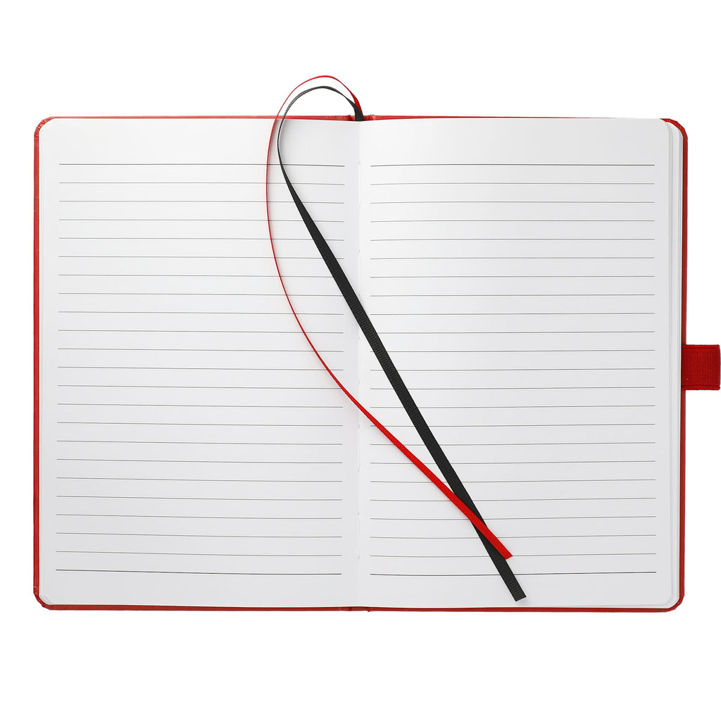 Paper Hardcover Journal with Elastic Closure, 5.5 x 8.5 Inches Full Color - Red - Front 2