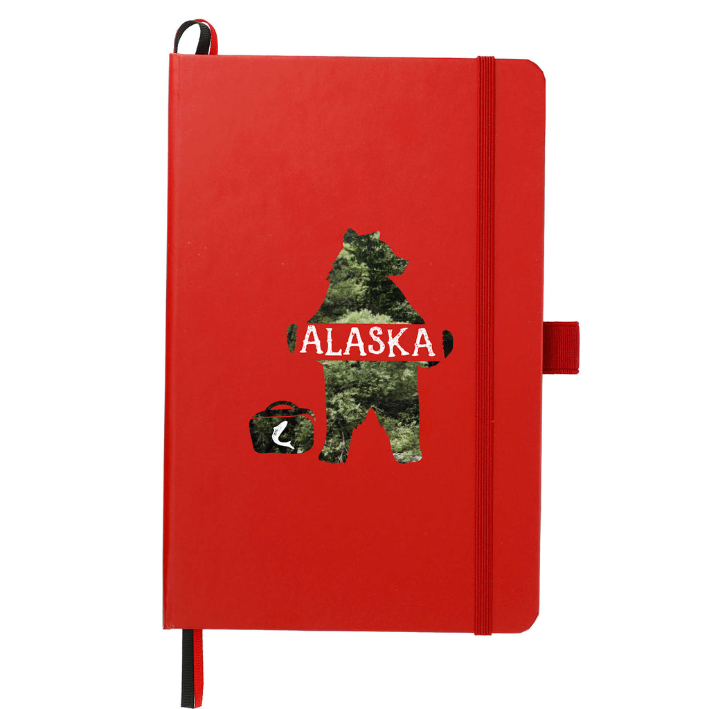 Paper Hardcover Journal with Elastic Closure, 5.5 x 8.5 Inches Full Color - Red - Front