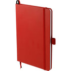 Paper Hardcover Journal with Elastic Closure, 5.5 x 8.5 Inches Full Color - Red - Left Angle 2