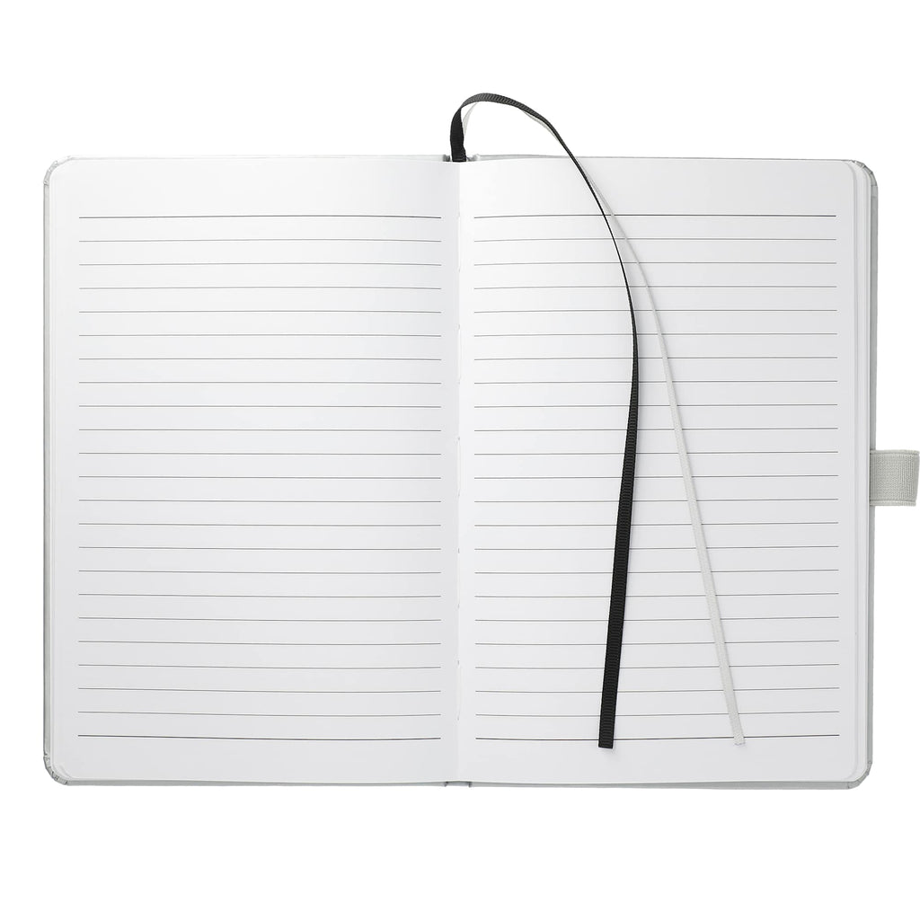 Paper Hardcover Journal with Elastic Closure, 5.5 x 8.5 Inches Full Color - Silver - Front 2
