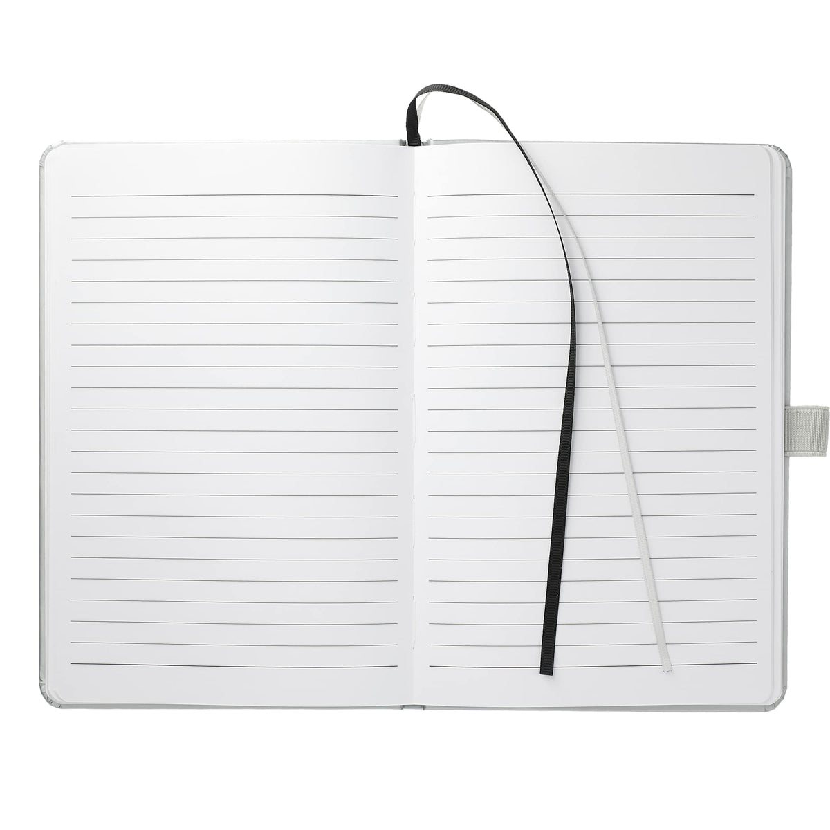 Paper Hardcover Journal with Elastic Closure, 5.5 x 8.5 Inches Full Color - Silver - Front 2