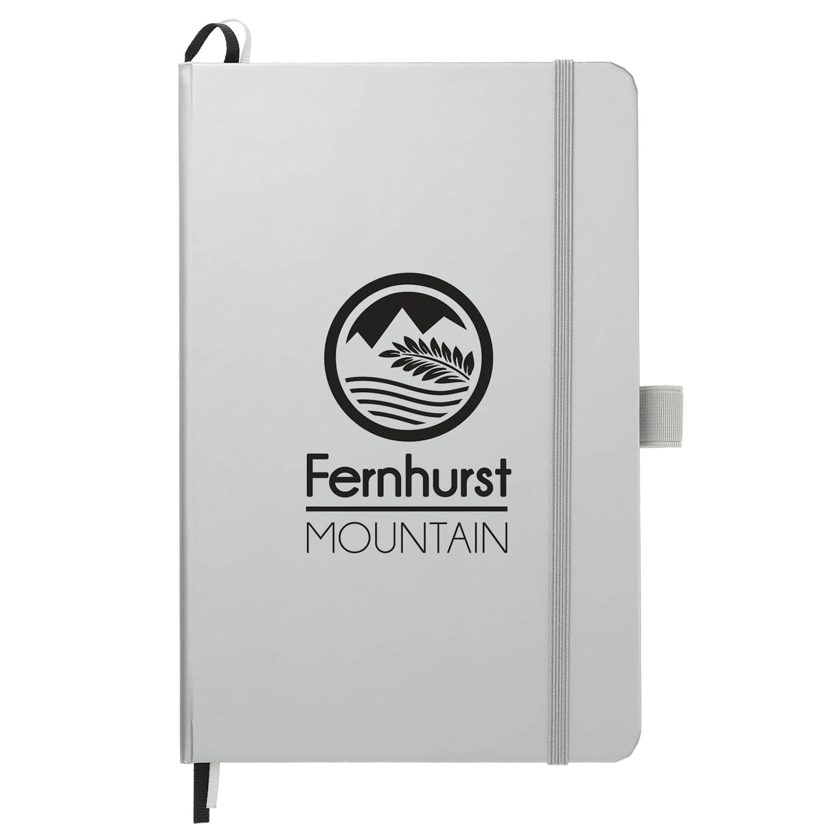 Paper Hardcover Journal with Elastic Closure, 5.5 x 8.5 Inches Full Color - Silver - Front