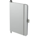 Paper Hardcover Journal with Elastic Closure, 5.5 x 8.5 Inches Full Color - Silver - Left Angle 2