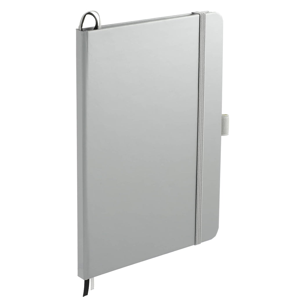 Paper Hardcover Journal with Elastic Closure, 5.5 x 8.5 Inches Full Color - Silver - Right Angle 2