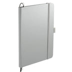Paper Hardcover Journal with Elastic Closure, 5.5 x 8.5 Inches Full Color - Silver - Right Angle 2
