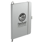 Paper Hardcover Journal with Elastic Closure, 5.5 x 8.5 Inches Full Color - Silver - Right Angle