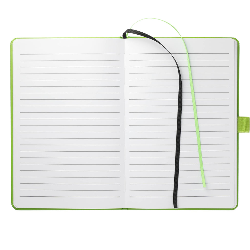 Paper Hardcover Journal with Elastic Closure, 5.5 x 8.5 Inches - Lime - Front 2