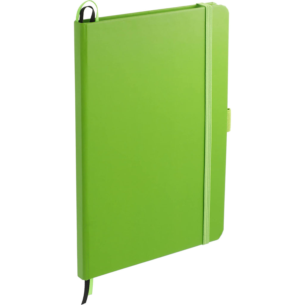 Paper Hardcover Journal with Elastic Closure, 5.5 x 8.5 Inches - Lime - Right Angle 2