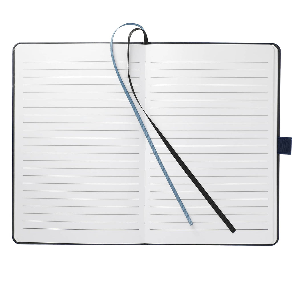 Paper Hardcover Journal with Elastic Closure, 5.5 x 8.5 Inches - Navy - Front 2