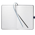Paper Hardcover Journal with Elastic Closure, 5.5 x 8.5 Inches - Navy - Front 2
