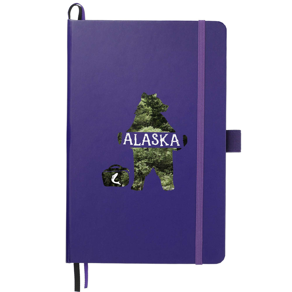 Paper Hardcover Journal with Elastic Closure, 5.5 x 8.5 Inches - Purple - Front