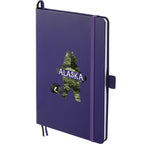 Paper Hardcover Journal with Elastic Closure, 5.5 x 8.5 Inches - Purple - Left Angle