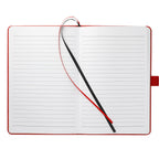 Paper Hardcover Journal with Elastic Closure, 5.5 x 8.5 Inches - Red - Front 2
