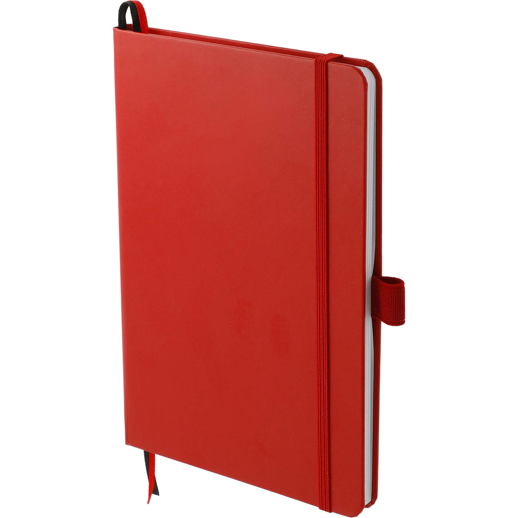 Paper Hardcover Journal with Elastic Closure, 5.5 x 8.5 Inches - Red - Left Angle 2