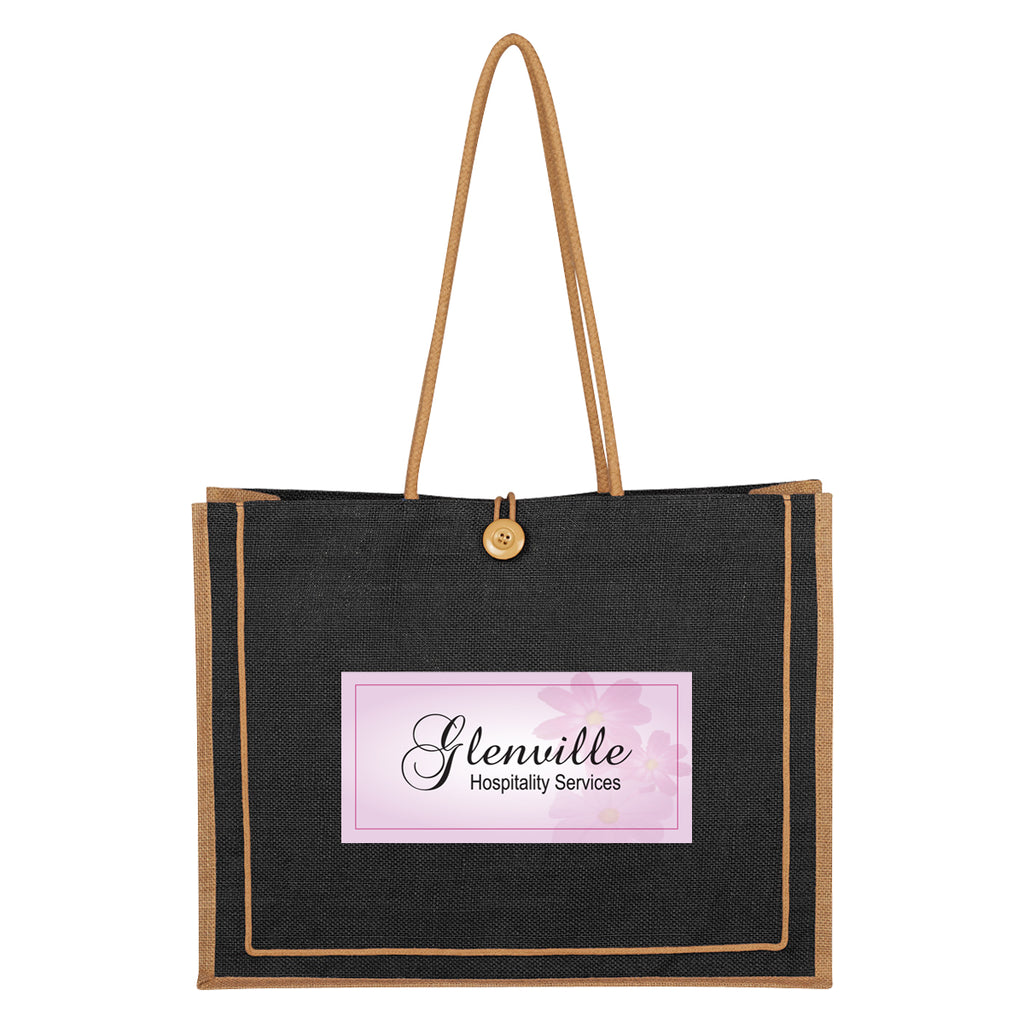 Paradise Tote Bag in Jute - Black - Colorbrite