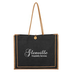 Paradise Tote Bag in Jute - Black - Silk Screen