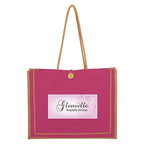 Paradise Tote Bag in Jute - Pink - Colorbrite