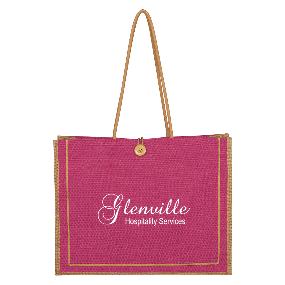 Paradise Tote Bag in Jute - Pink - Silk Screen