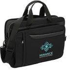 Paragon Briefcase for 15 Inch Laptops Embroidery - Black - Front 2