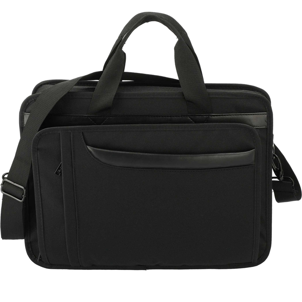 Paragon Briefcase for 15 Inch Laptops Embroidery - Black - Front