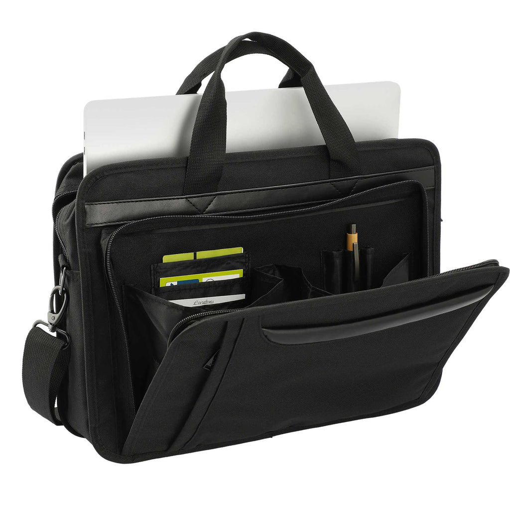 Paragon Briefcase for 15 Inch Laptops Embroidery - Black - Photo