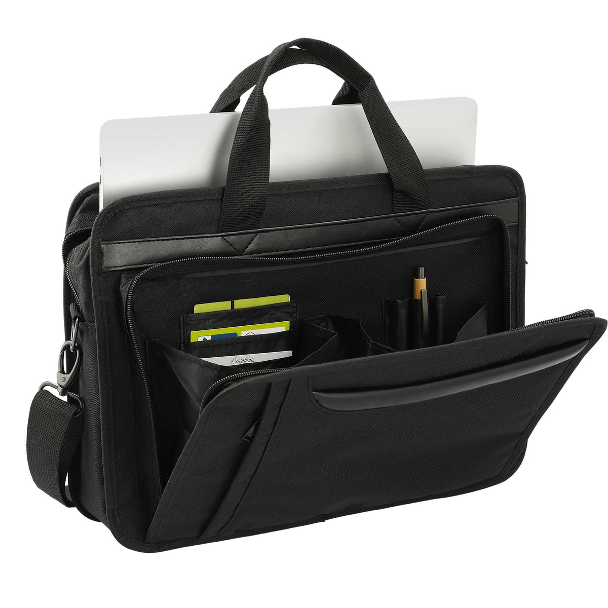Paragon Briefcase for 15 Inch Laptops Embroidery - Black - Photo