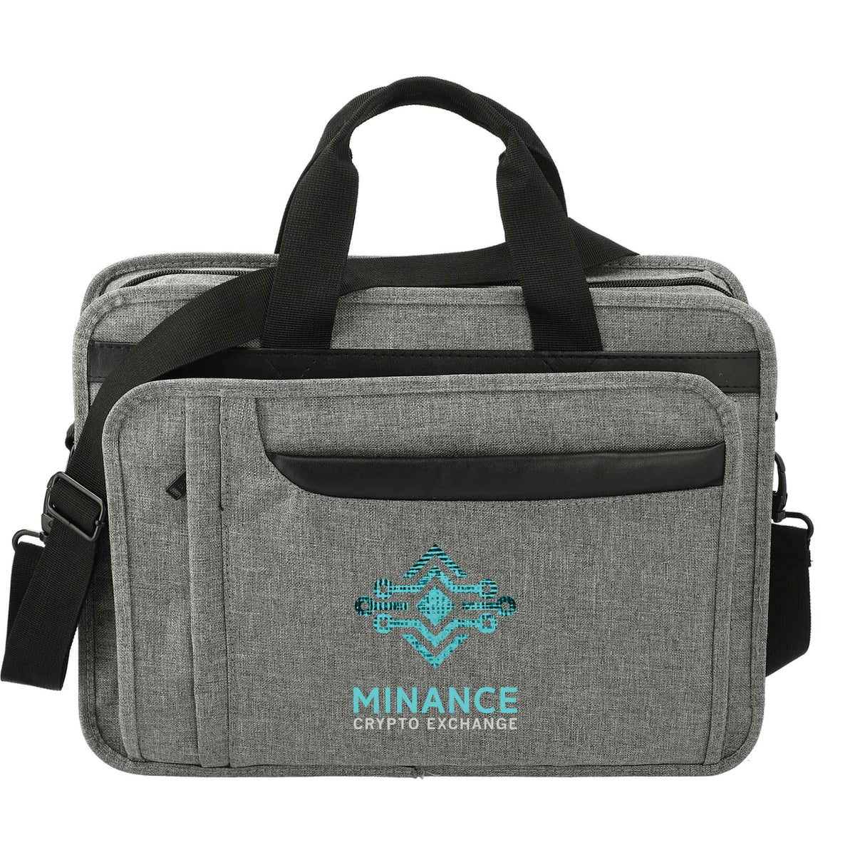 Paragon Briefcase for 15 Inch Laptops Embroidery - Graphite - Front