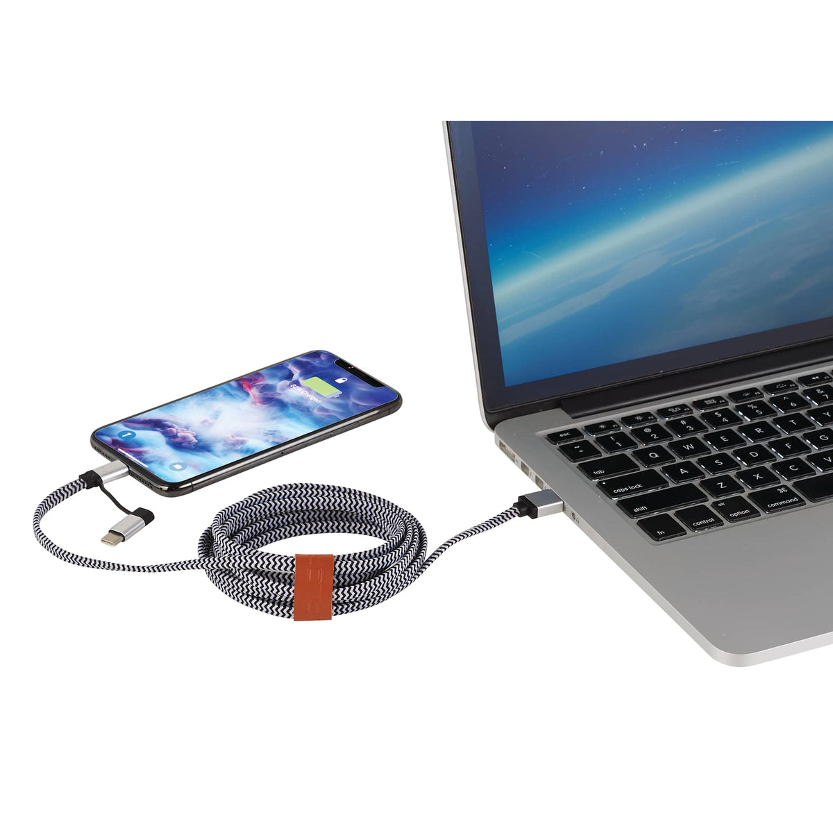 Paramount Canvas 3-in-1 Charging Cable, 110 Inch - Black - Photo 2