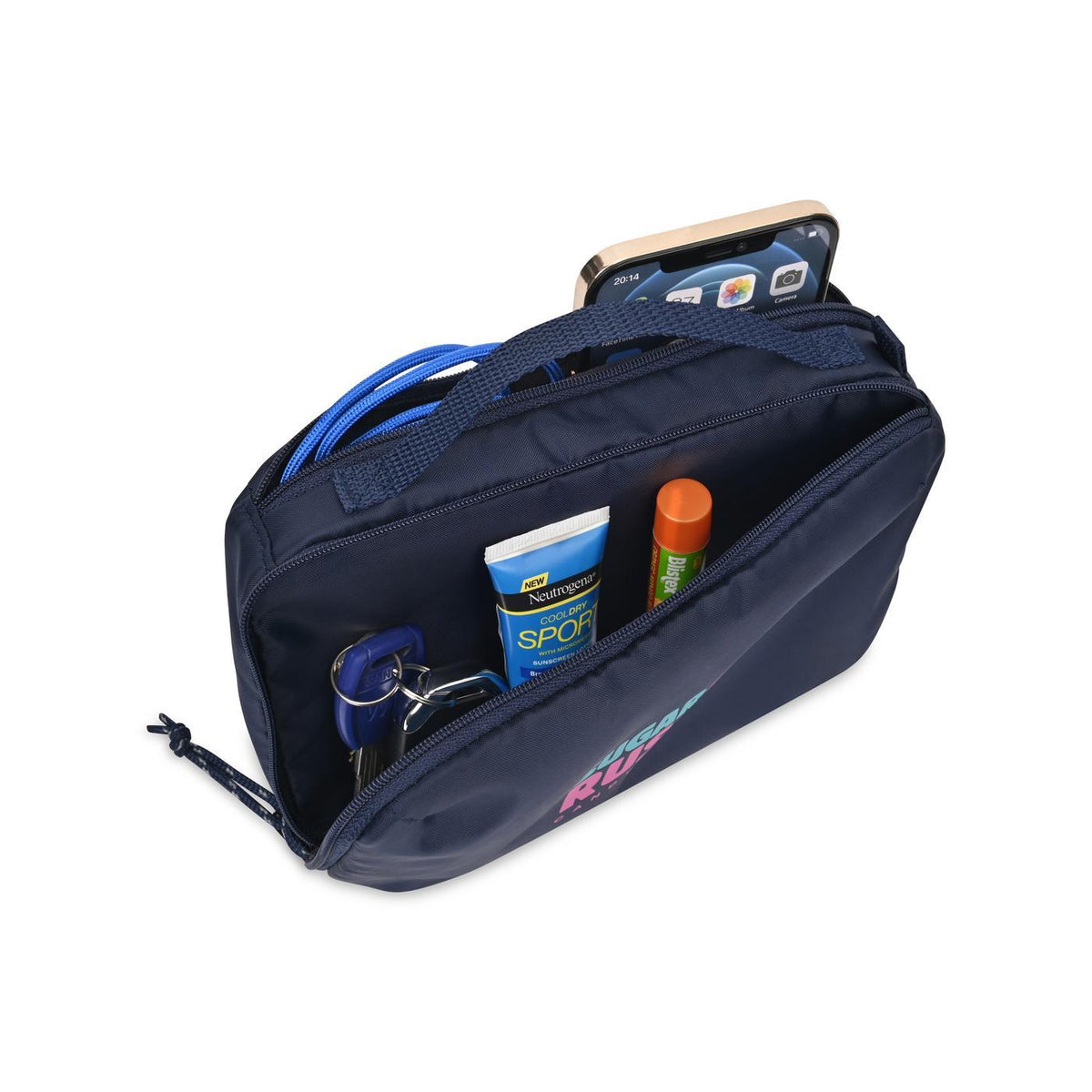 Parker Dual Pocket Zip Pouch in Recycled PET - Navy - View 3