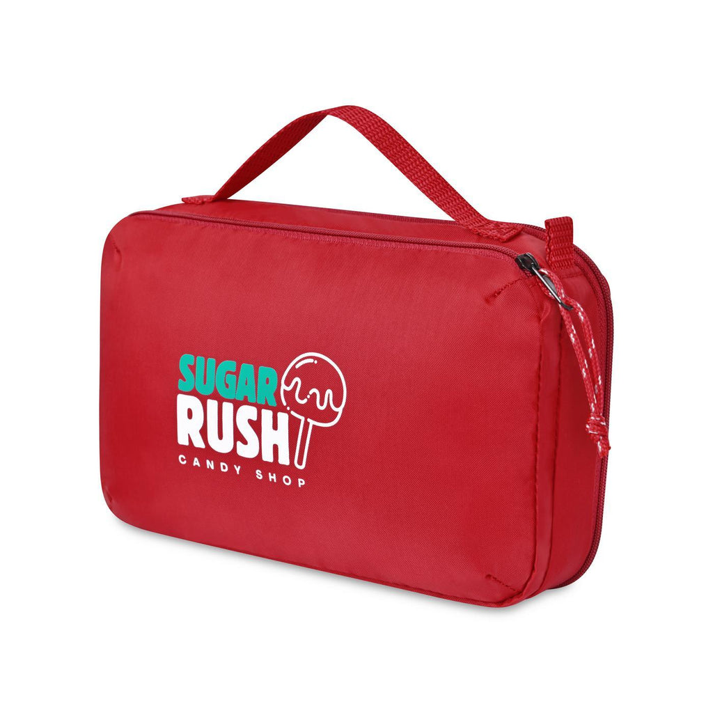 Parker Dual Pocket Zip Pouch in Recycled PET Transfer - Red - View 2