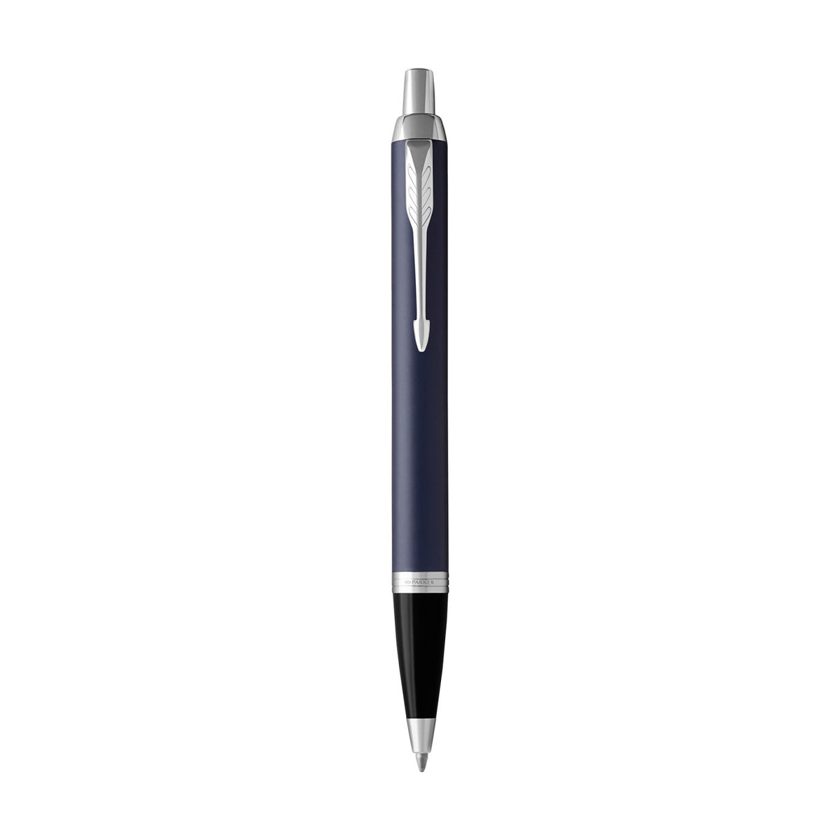 Parker IM Ballpoint Pen, Matte Blue Laser Engraving - Blue Matte - Silver Trim - View 2
