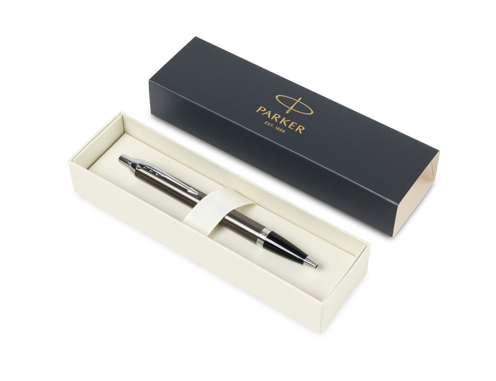 Parker IM Ballpoint Pen with Gift Box Laser Engraving - Espresso - Silver Trim - View 4