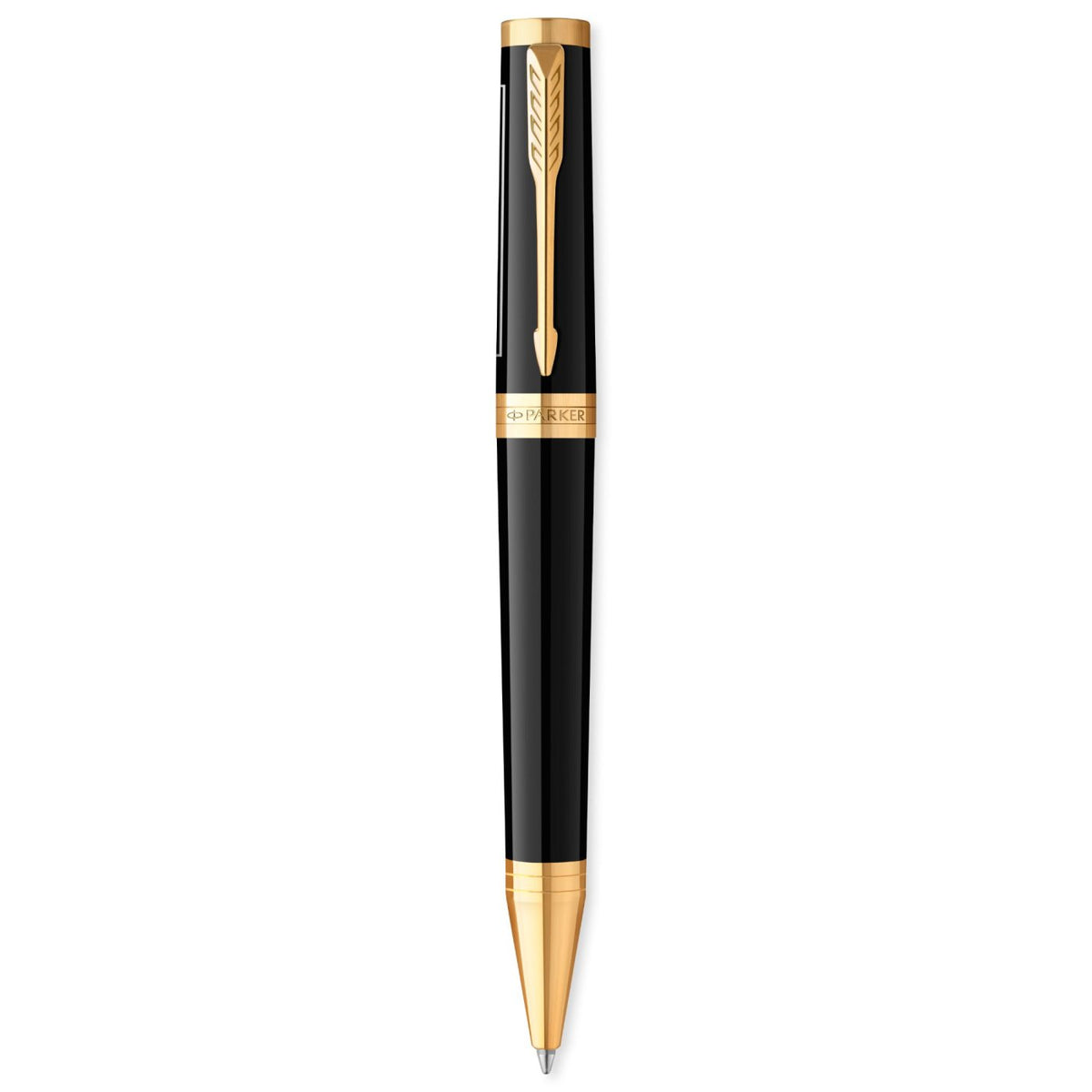 Parker Ingenuity Ballpoint Pen, Lacquer Finish - Black/Gold Trim - View 1