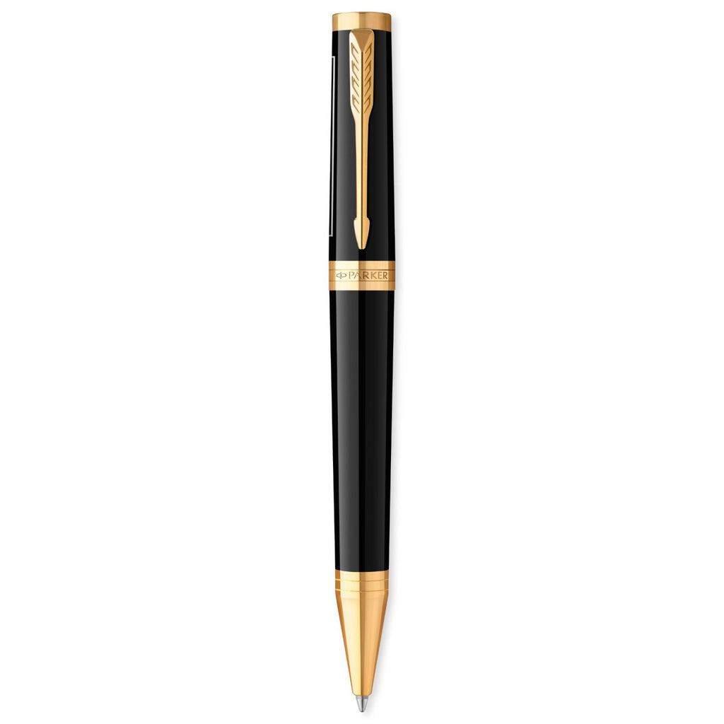 Parker Ingenuity Ballpoint Pen, Lacquer Finish Laser Engraving - Black/Gold Trim - View 1