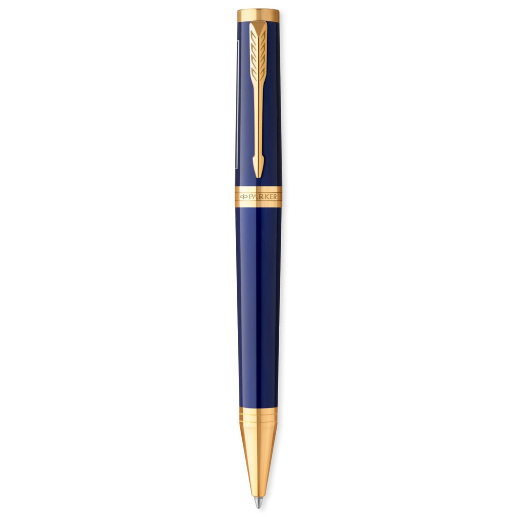 Parker Ingenuity Ballpoint Pen, Lacquer Finish Laser Engraving - Blue - Gold - View 1