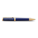 Parker Ingenuity Ballpoint Pen, Lacquer Finish Laser Engraving - Blue - Gold - View 2