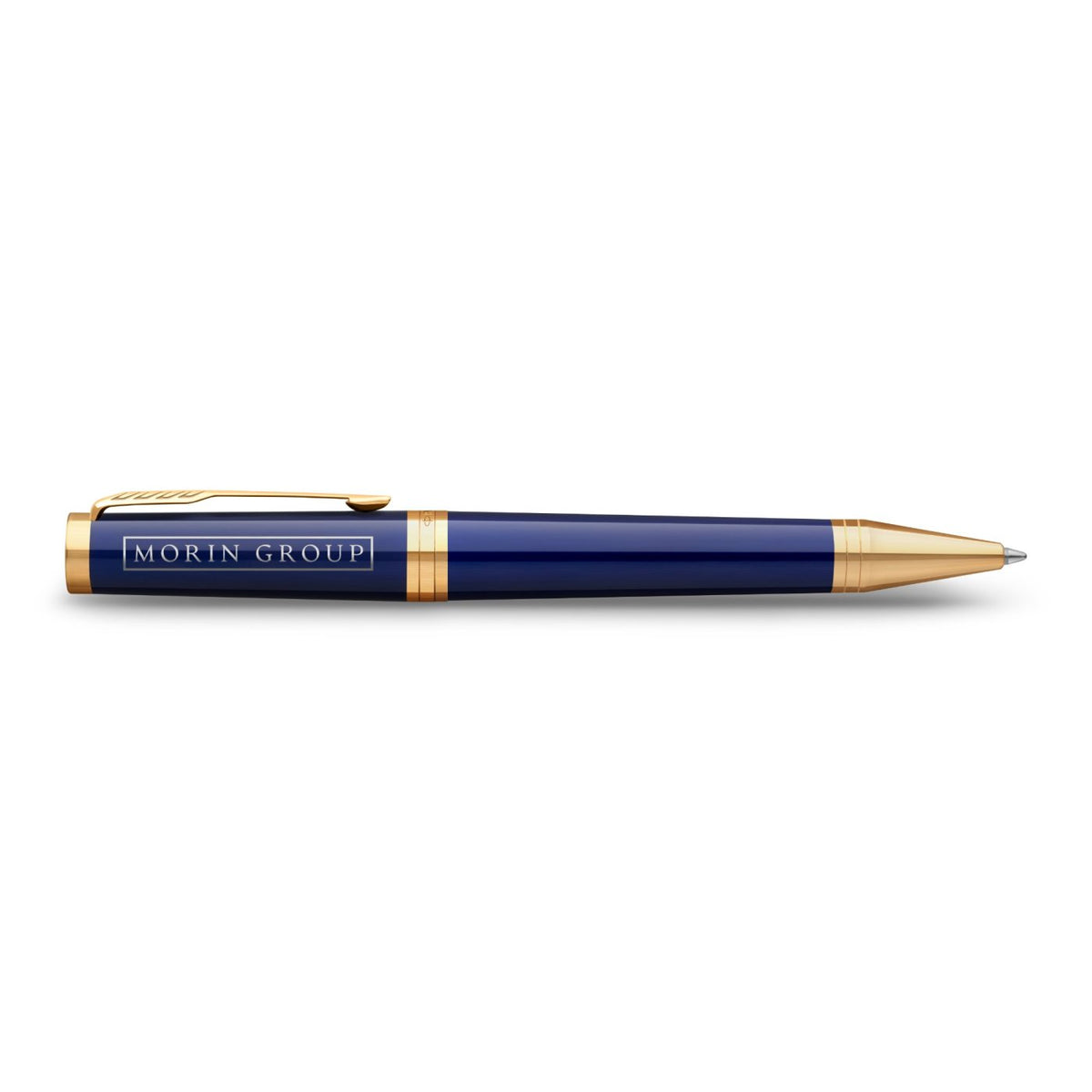 Parker Ingenuity Ballpoint Pen, Lacquer Finish Laser Engraving - Blue - Gold - View 2