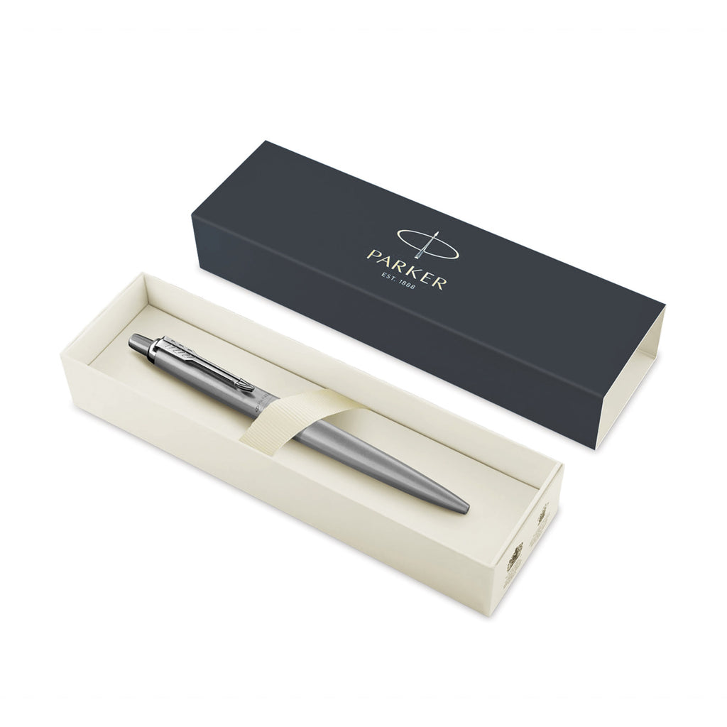Parker Jotter XL Monochrome Ballpoint Pen Laser Engraving - Monochrome Stainless Steel - Stainless Steel Trim - View 2