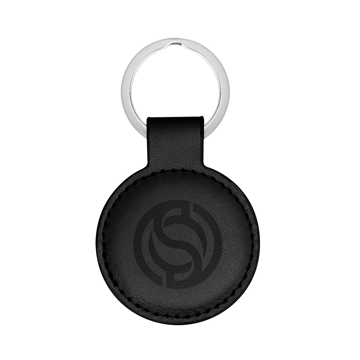 Parker Key Tag in Leatherette - Black - Debossing