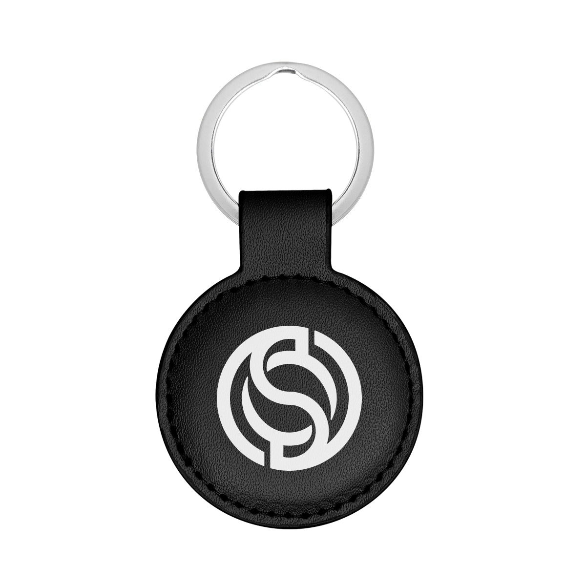 Parker Key Tag in Leatherette - Black - Pad Print