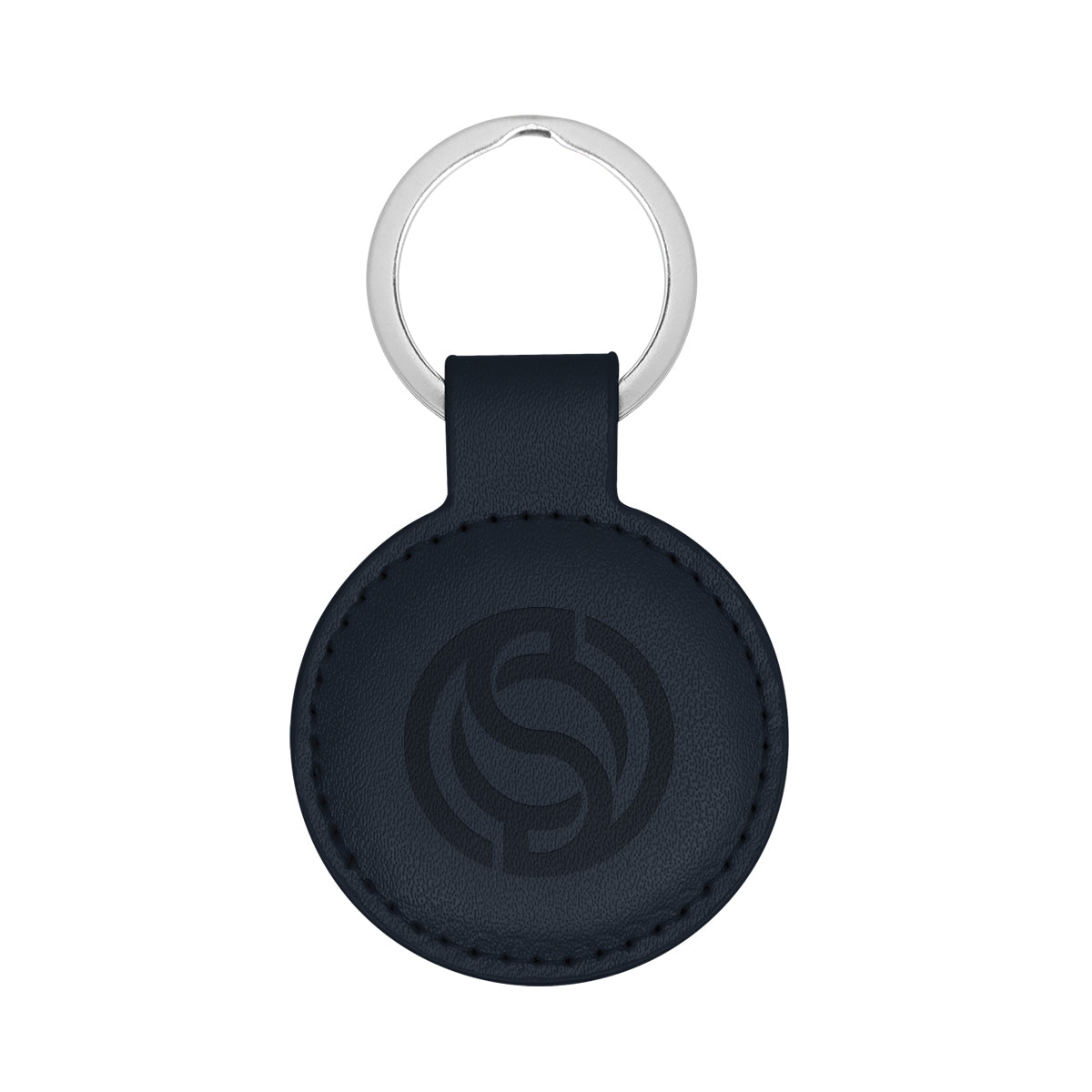 Parker Key Tag in Leatherette - Navy - Debossing