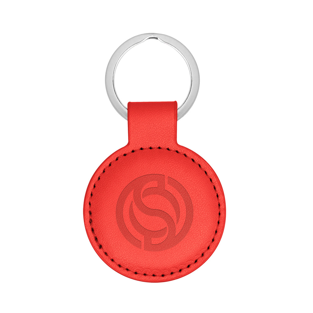 Parker Key Tag in Leatherette - Red - Debossing