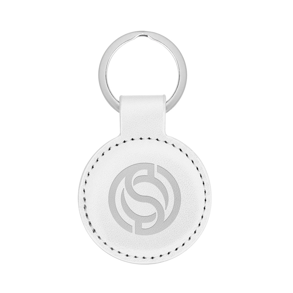 Parker Key Tag in Leatherette - White - Debossing
